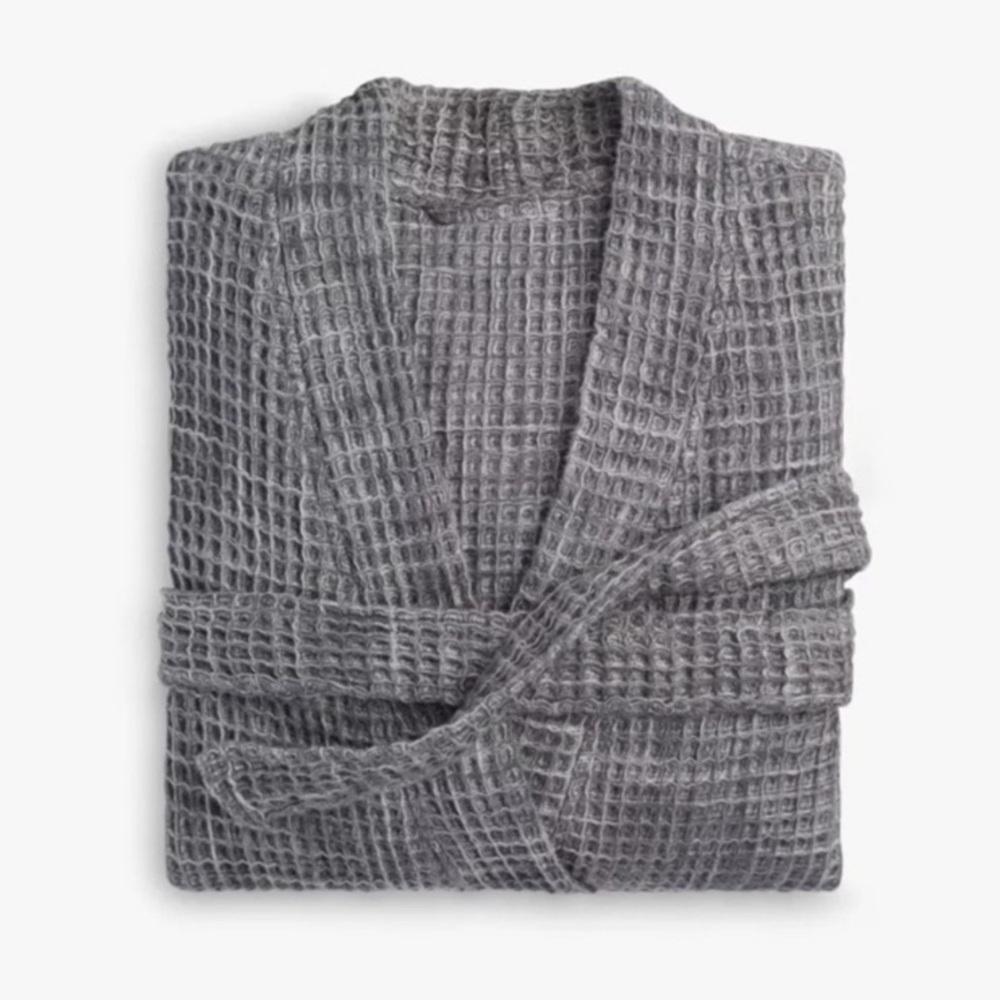 NWOT Parachute 100% Turkish Cotton Waffle Knit Robe in Grey